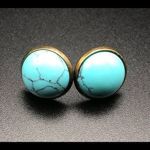 Turquoise x Bronze stud earrings